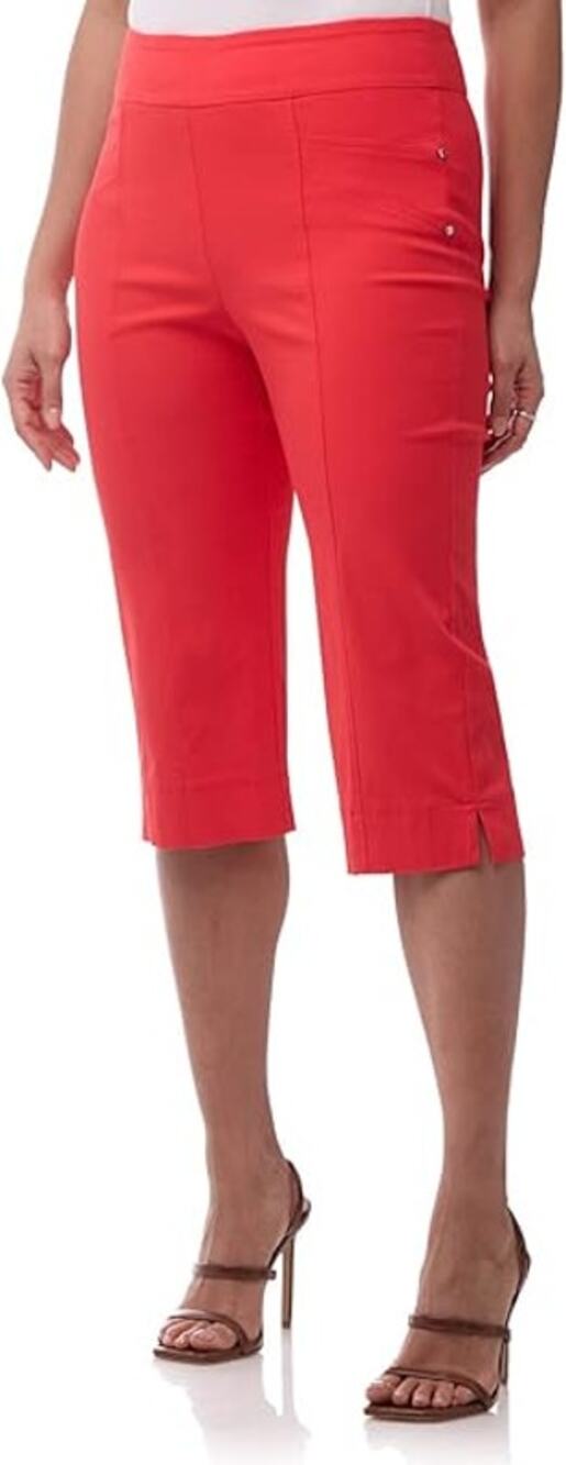 Rekucci Womens Capri with19"  Seam, Flame (red), Size 16